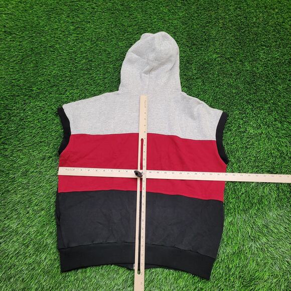 Vintage 90s Wilson Hooded Fleece Vest Women Large 22x23 Black Gray - Picture 3 of 12